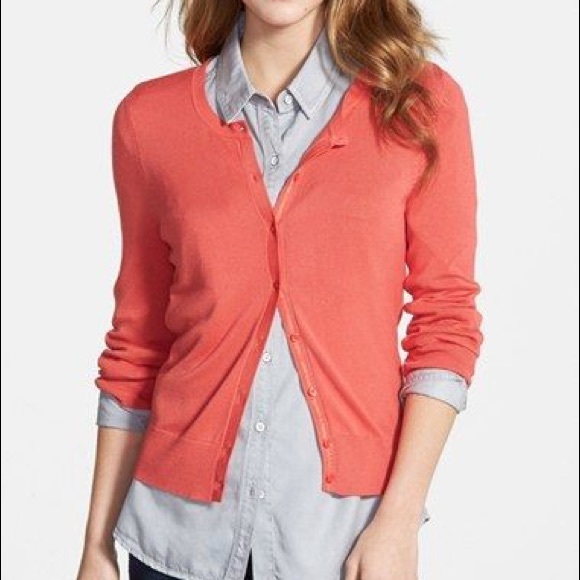 Halogen | Sweaters | Halogen Coralpink 34 Sleeve Button Up Cardigan |  Poshmark